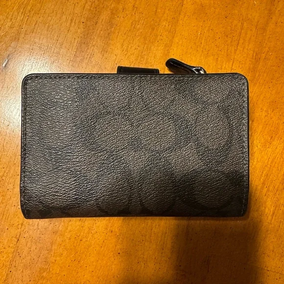 Coach Signature Medium Corner Zip Wallet L-Shaped Zipper Brown Leather pre-owned - Picture 6 of 7